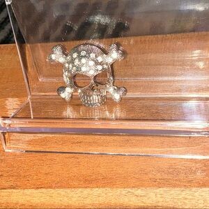 Skull Design Rhinestone Charm/Brooch Used Condition